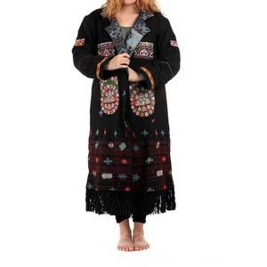 NEW STANDAWT merino wool coat in black/orange/green